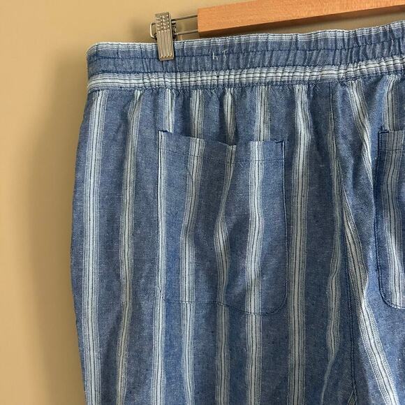 Old Navy Striped Linen Blend Wide Leg Pants Sz XL - Picture 7 of 9